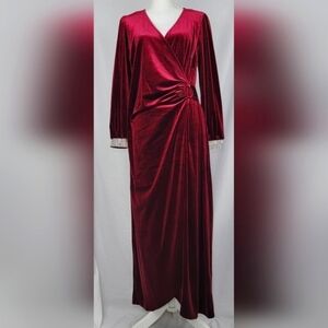JM studio by John Meyer Maxi Color Wine Dress Women's Size 20W New